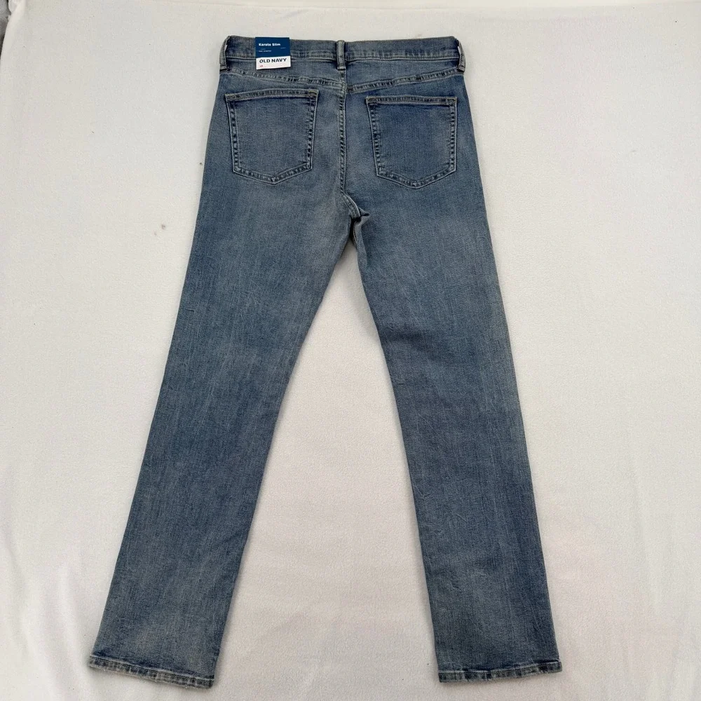 Old Navy Karate Slim Built-In Tough Distressed Jeans Adjustable Kids Size 18